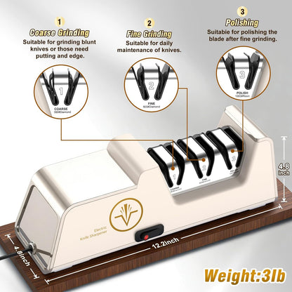 VIDOME Professional 3-Stage Electric Knife Sharpener