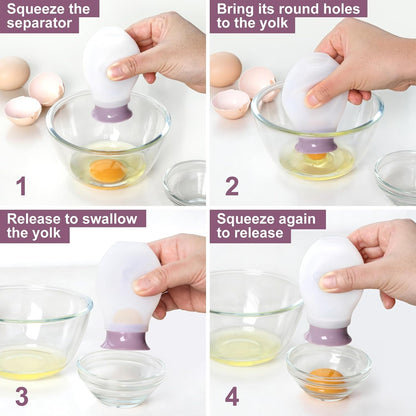 Egg Separator for Raw Eggs, Silicone Egg White Separator, Fun & Easy Gadget