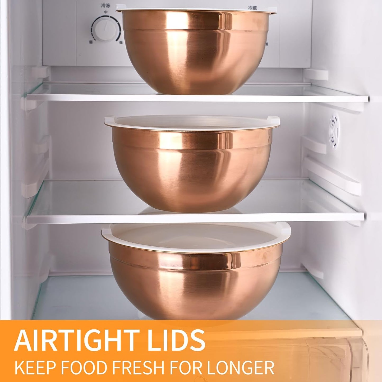 Pink Mixing Bowls with Airtight Lids, Stainless Steel Nesting Mixing Bowls Set of 7, Ideal for Baking, Prepping and Serving Food, Size 7, 3.6, 2.7, 2.1, 1.5, 1.1,0.8 QT, Stackable Design