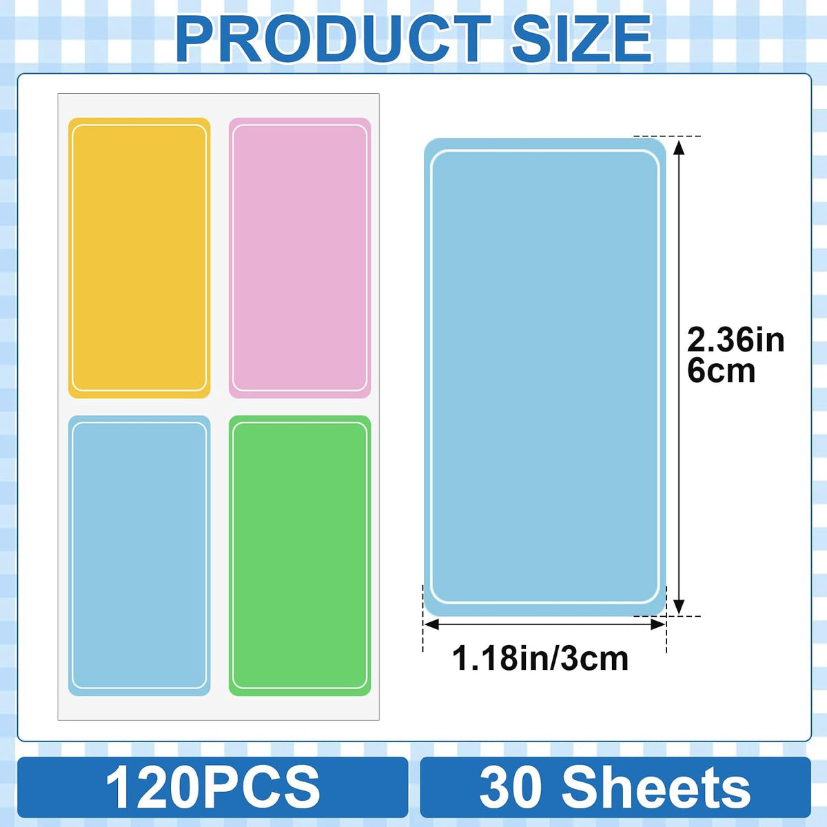480 Pcs Dry Erase Labels, Dry Erase Stickers, Waterproof Sticker Labels, Removable Labels Easy Peel Off, Reusable Sticky Notes for Food Containers, Office (Retro, Small)