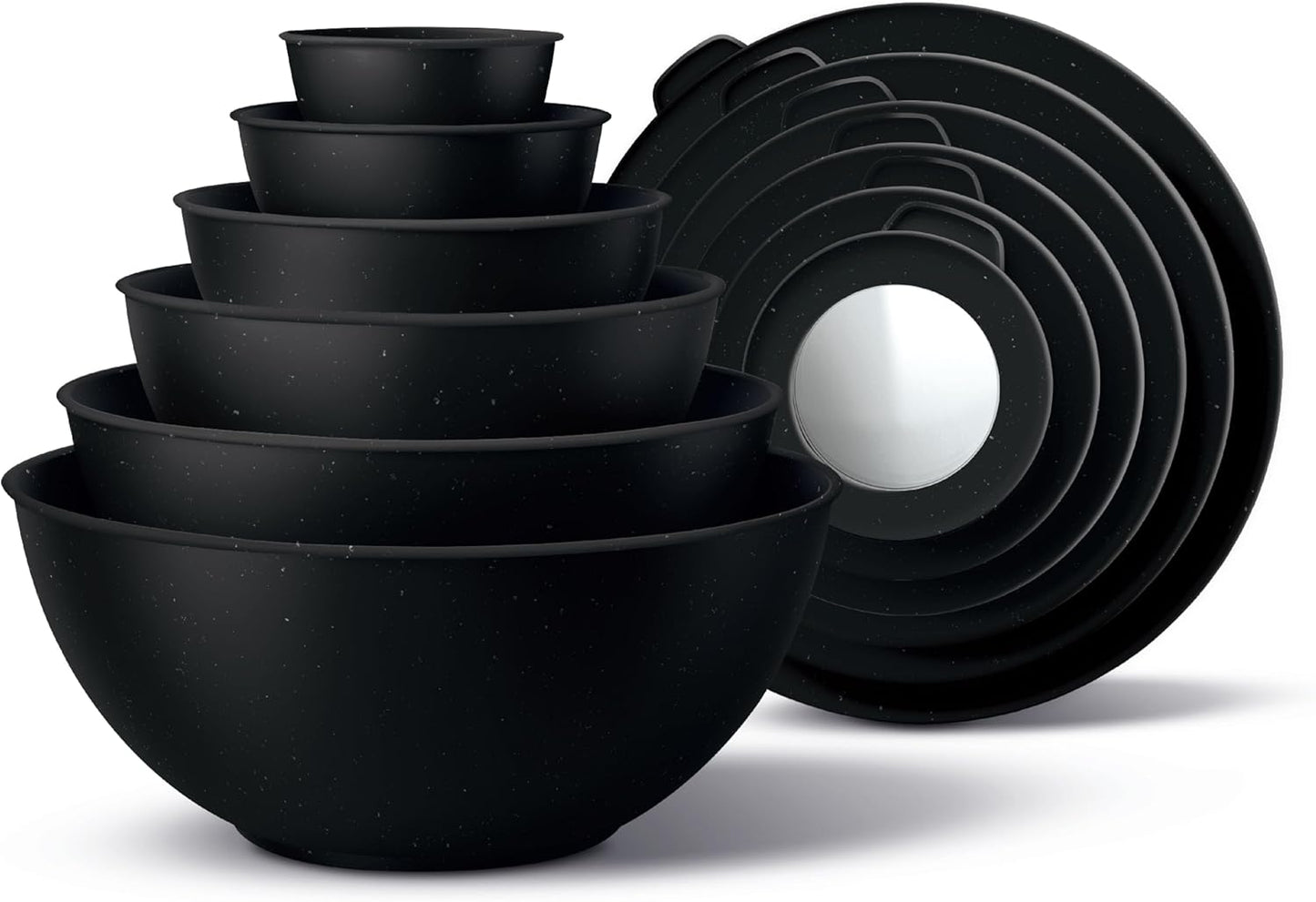 COOK WITH COLOR Mixing Bowls with Lids - 12 Piece Plastic Nesting Bowls Set includes 6 Prep Bowls and 6 Lids, Microwave Safe Mixing Bowl Set, Pink Embossed - Colors A