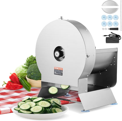 VEVOR Manual Vegetable Fruit Slicer, 0-0.5"/0-12mm Thickness Adjustable Commercial Slicer Machine, Stainless Steel Food Cutter Slicing Machine with 2 Spare Blades, for Potato, Cucumber, Lemon, Tomato