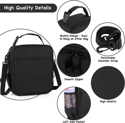 Kids Insulated Lunch Box Bag, Thermal Picnic Cool Bags with Adjustable Strap for Adults Children Women Men Boys Girls School Work (CAM-Blue)