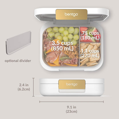 Bentgo Modern - Adult & Teen Bento Lunch Box; 3-4 Compartments, Leak-Resistant, 5.5 Cup Capacity/44 fl oz, Improved Locking Clips, Reusable, BPA-Free, Dishwasher/Microwave Safe Tray (Dark Gray)