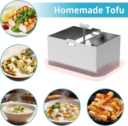 New 2026 Tofu Press Stainless Steel 304, Tofu Maker Comes With Pressed Towels And Drip Trays For Easy Dehydration And Improved Taste. It Can Also Be Used To Make Cheese/Paneer, 2-Pound Extra Firm Tofu