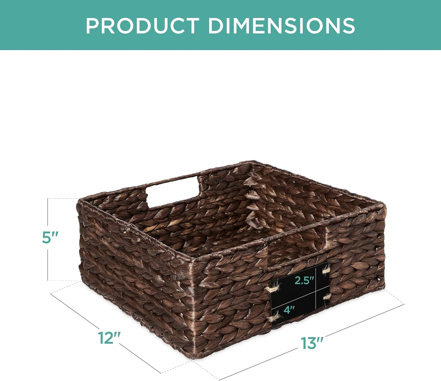 Best Choice Products Set of 4 9x12in Water Hyacinth Pantry Baskets, Woven Organizers w/Chalkboard Label, Chalk Marker - Natural