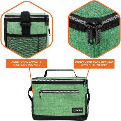 opux Insulated Lunch Box Men Women, Lunch Bag for Work School, Leakproof Soft Cooler Tote Adult, Large Lunch Pail Kids Boys Girls, Picnic Beach Food Bag with Shoulder Strap, Purple Floral