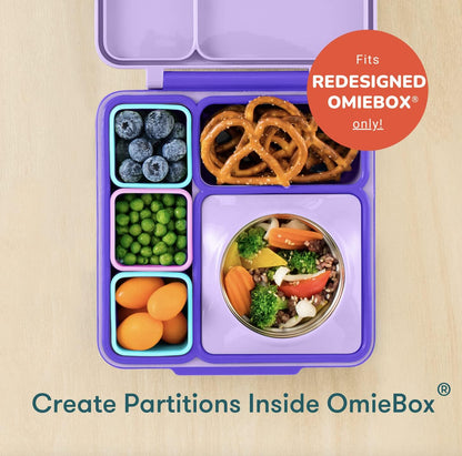 OmieBox (2 pack) Leakproof Dips Containers To Go, Salad Dressing Container, Condiment Container with Lids - Food Safe Silicone - 4 ounces (Blue/Lime)