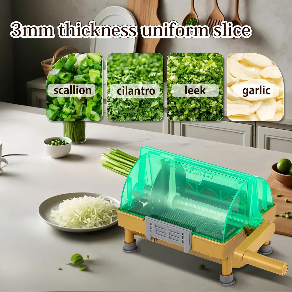Moongiantgo Commercial Hand Scallion Cutter Green Onion Cutter Slicer