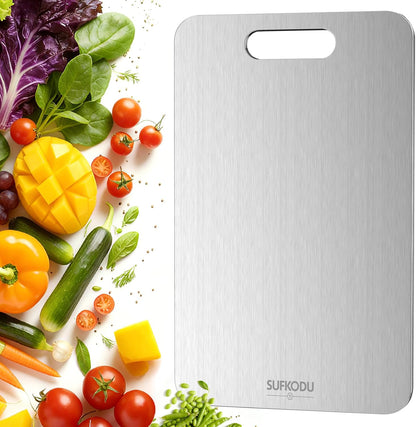 Titanium Cutting Board Set of 3, 100% Double-Sided Titanium Cutting Boards for Kitchen, Dishwasher Safe Non-Toxic Chopping Boards for Meat, Vegetables, Fruits, Raw and Cooked Food Prep (M+L+XL）