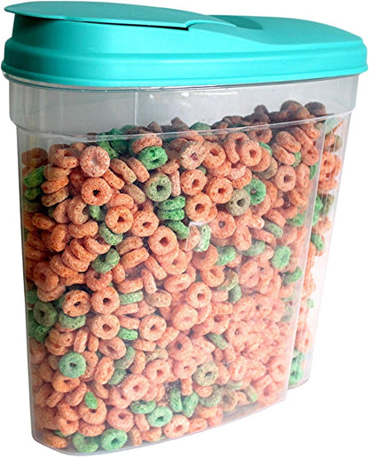2-Pack Medium Airtight Lock & Pour Food Storage Containers – 5 Cups (60.87 oz) BPA-Free Dispensers for Snacks, Cereal, Candy, Sugar, Dog Treats & Dry Ingredients – Easy Grip & Flip-Top Lid