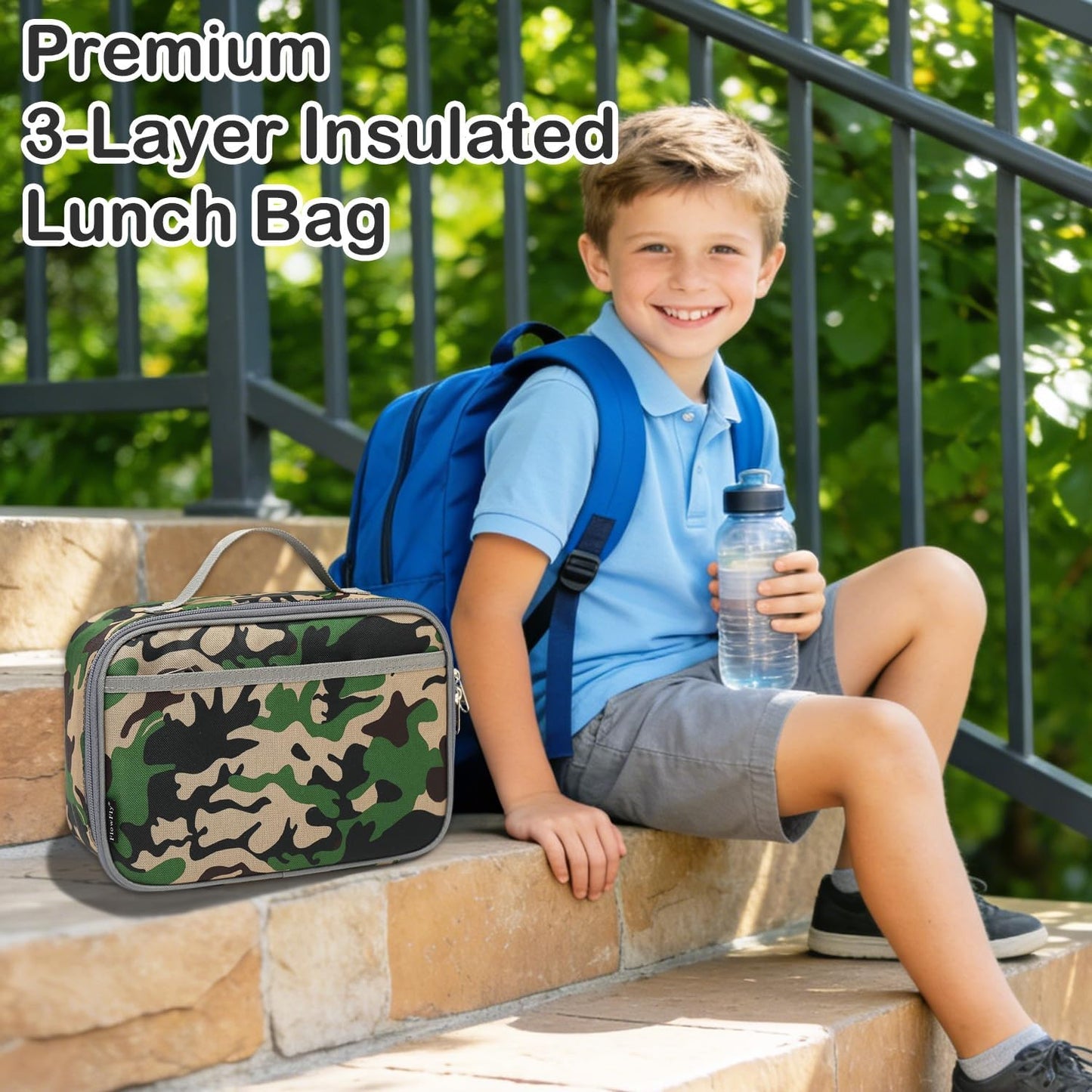 FlowFly Kids Lunch box Insulated Soft Bag Mini Cooler Back to School Thermal Meal Tote Kit for Girls, Boys, Astronaut - Colors A