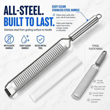Fine Lemon Zester and Parmesan Cheese Grater, 304 Stainless Steel Blade