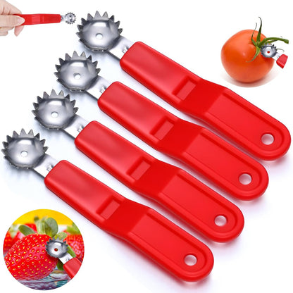 LemonRoad 4 Pcs Tomato Corer Strawberry Huller, Stainless Steel Tool