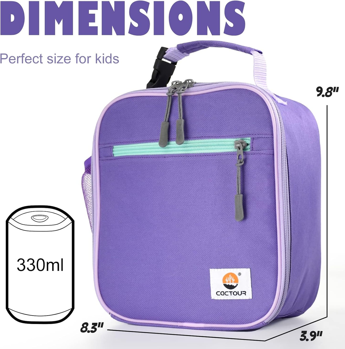 CaCTOUR Lunch Box Kids,Premium Insulated Lunchbox for Girls Boys,Soft Mini Cooler Bag Back to School Thermal Reusable Lunch Bag for Work School Picnic (Blue)