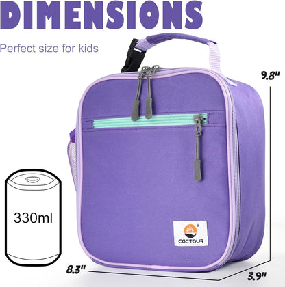 CaCTOUR Lunch Box Kids,Premium Insulated Lunchbox for Girls Boys,Soft Mini Cooler Bag Back to School Thermal Reusable Lunch Bag for Work School Picnic (Blue)