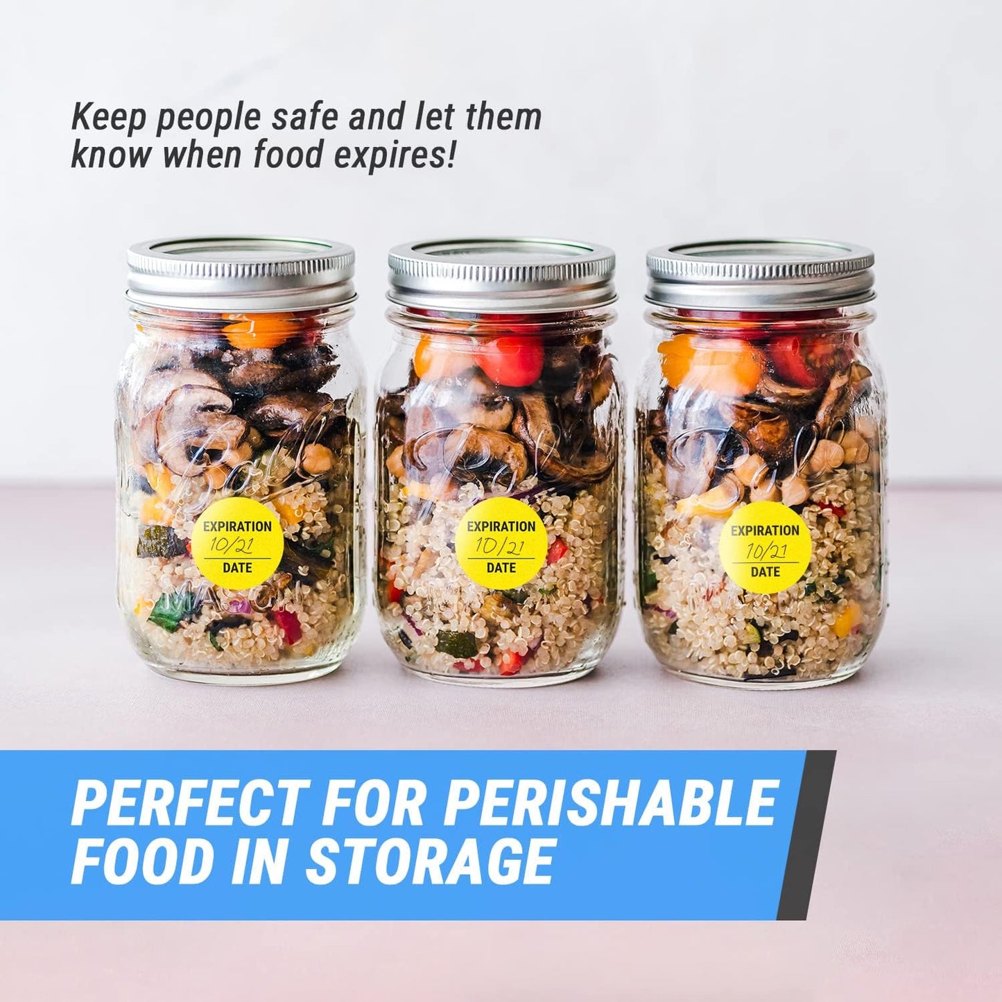 Use by/Expiration Food Date Labels (1.5 inch, Round - 300 Labels) Use by Date Stickers for Food Service, Dating Food Rotation, Best Before Food Prep, Delis or Restaurants