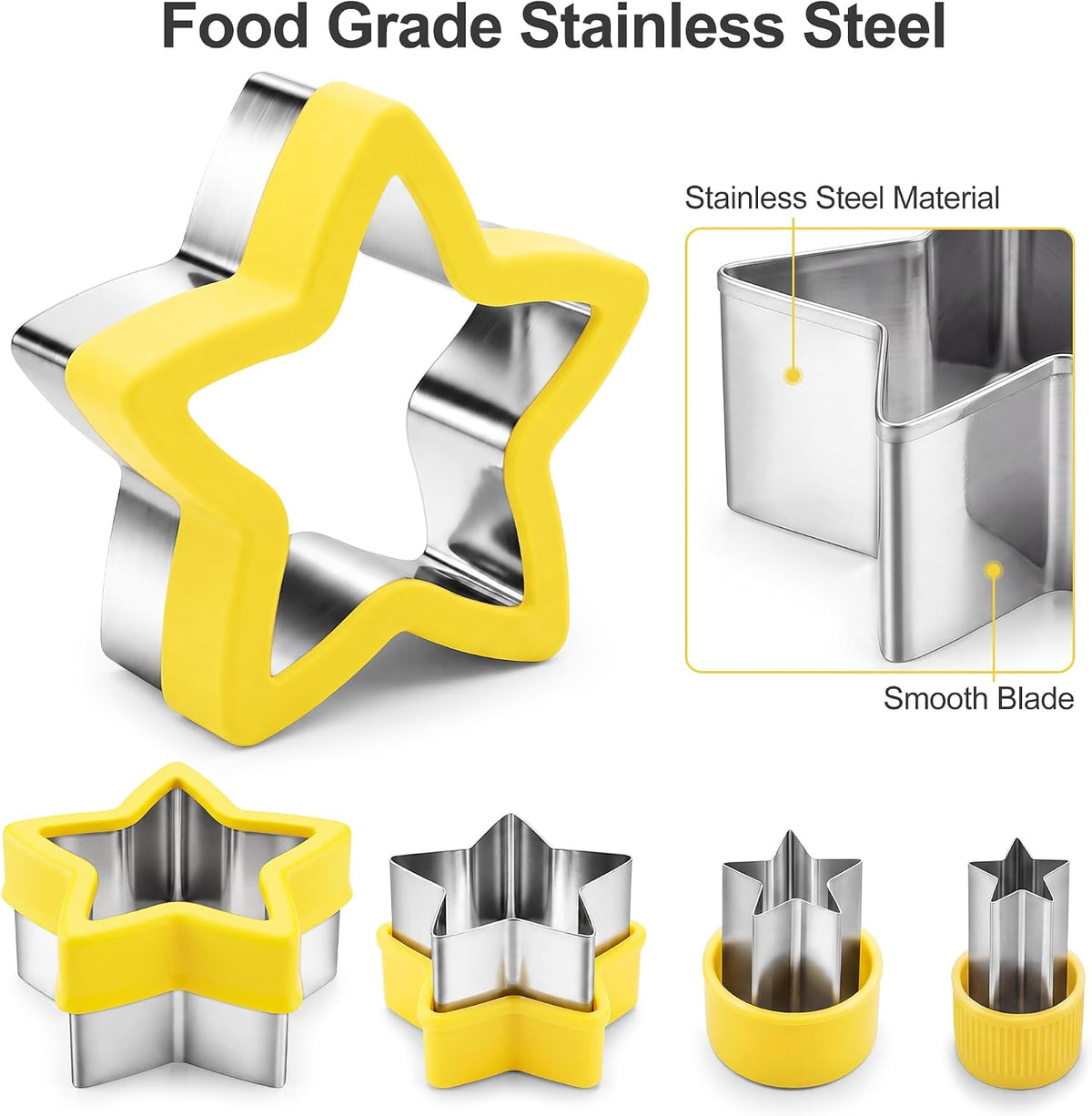 HOOMIL 12 Pcs Round Cookie Cutters, 1 to 4.5 Inch Graduated Set