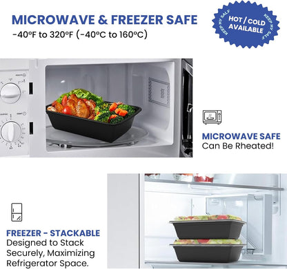 32oz 10 Pack Meal Prep Containers, BPA-Free Microwave Freezer Dishwasher Safe To Go Food Containers, Disposable Food Storage Containers with Lids, Leakproof Food Prep Containers with Lids