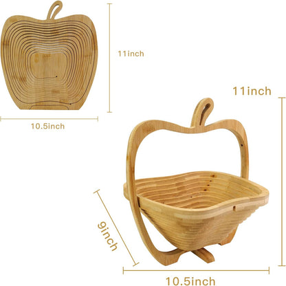 MYOSOTIS Foldable Fruit Basket Collapsible Bamboo Fruit and Veggie Basket Fruit Bowl Holder and Dried Fruit Basket For Holiday Party (Duck)