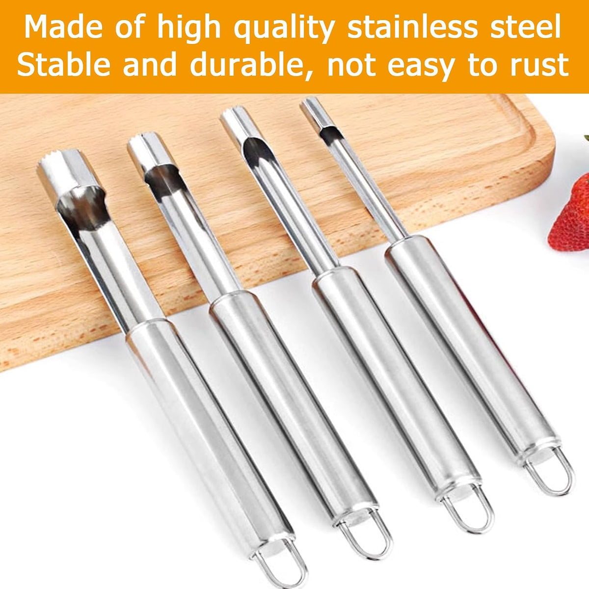 4 Pieces Multi-Function Corer and Pitter Set