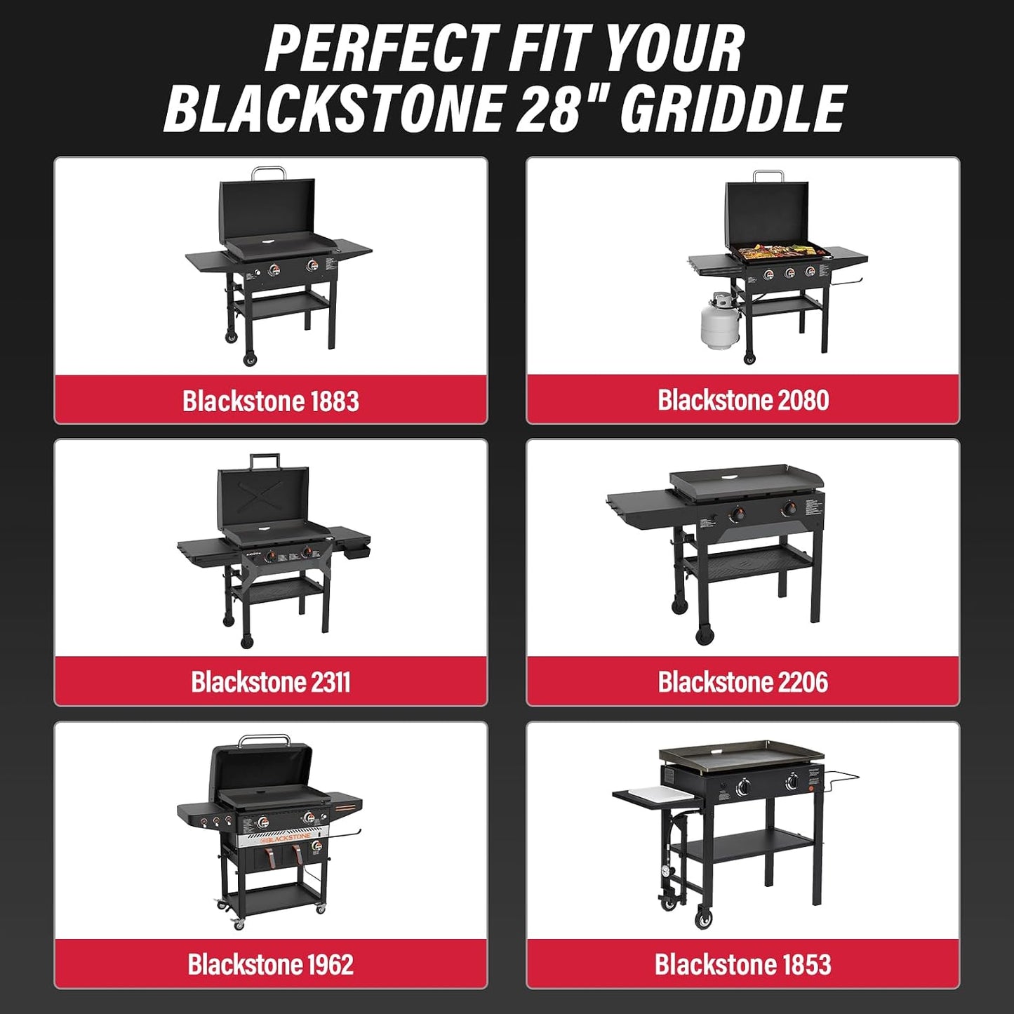 Utheer 2-Pack Griddle Warming Rack for Blackstone 28" Griddles, Stainless Steel Flat Top Grill Accessories | Reversible Rack Adds Prep Space, Foldable Clip-On Design Expands Cooking & Holding Area