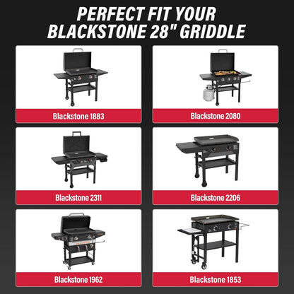 Utheer 2-Pack Griddle Warming Rack for Blackstone 28" Griddles, Stainless Steel Flat Top Grill Accessories | Reversible Rack Adds Prep Space, Foldable Clip-On Design Expands Cooking & Holding Area
