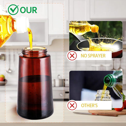 Oliver Oil Sprayer Dispenser for Cooking Bottle 16oz Dark Glass Black