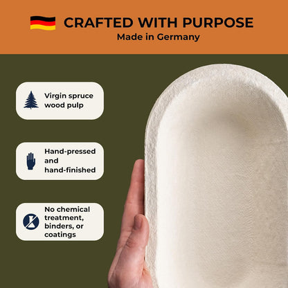 Bulka Sourdough Banneton Bread Proofing Basket 11.4" Oval Groove 750g