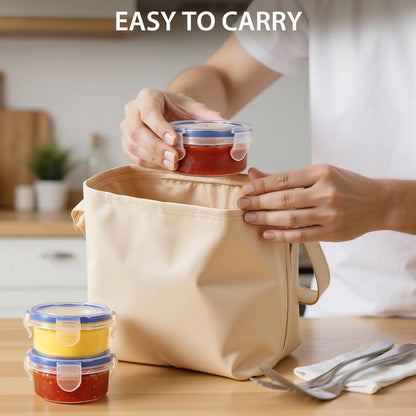 Freshmage Salad Dressing Container to Go, [6 Pack] 2.7 oz Small Condiment Containers with Leakproof Lids for On-the-Go Meals, Reusable Sauce Containers BPA-Free