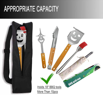 Grill Tool Storage, BBQ tools Bag (Oxford Cloth), Foldable Grilling Bag for Camping and Hiking BBQ. Gift for Men, Give Him a Home Tool.