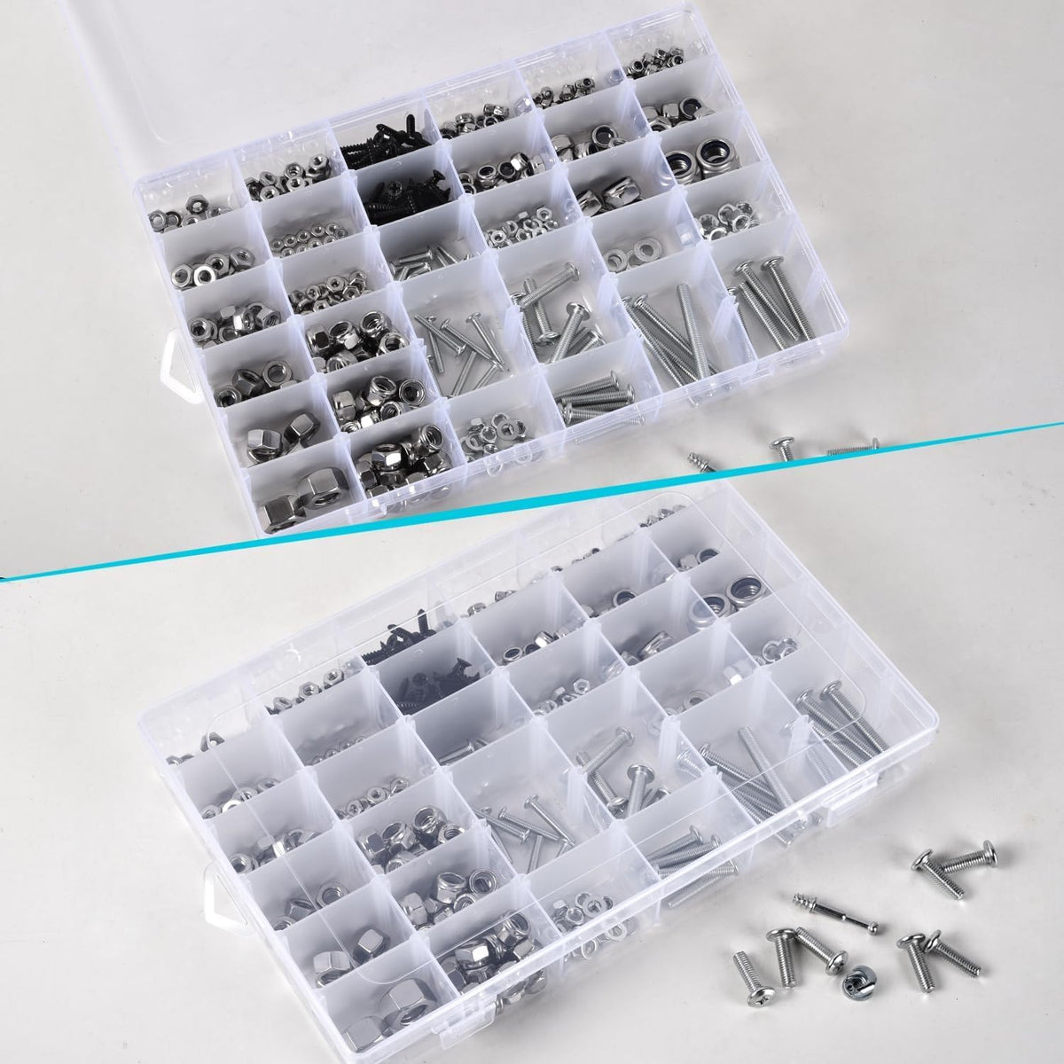 Clear Visible Plastic Storage Box with Removable Dividers, 36 Grids, Suitable for Jewelry, Screws Hardware Accessories Organizer, Crafts, Fishing Tackle