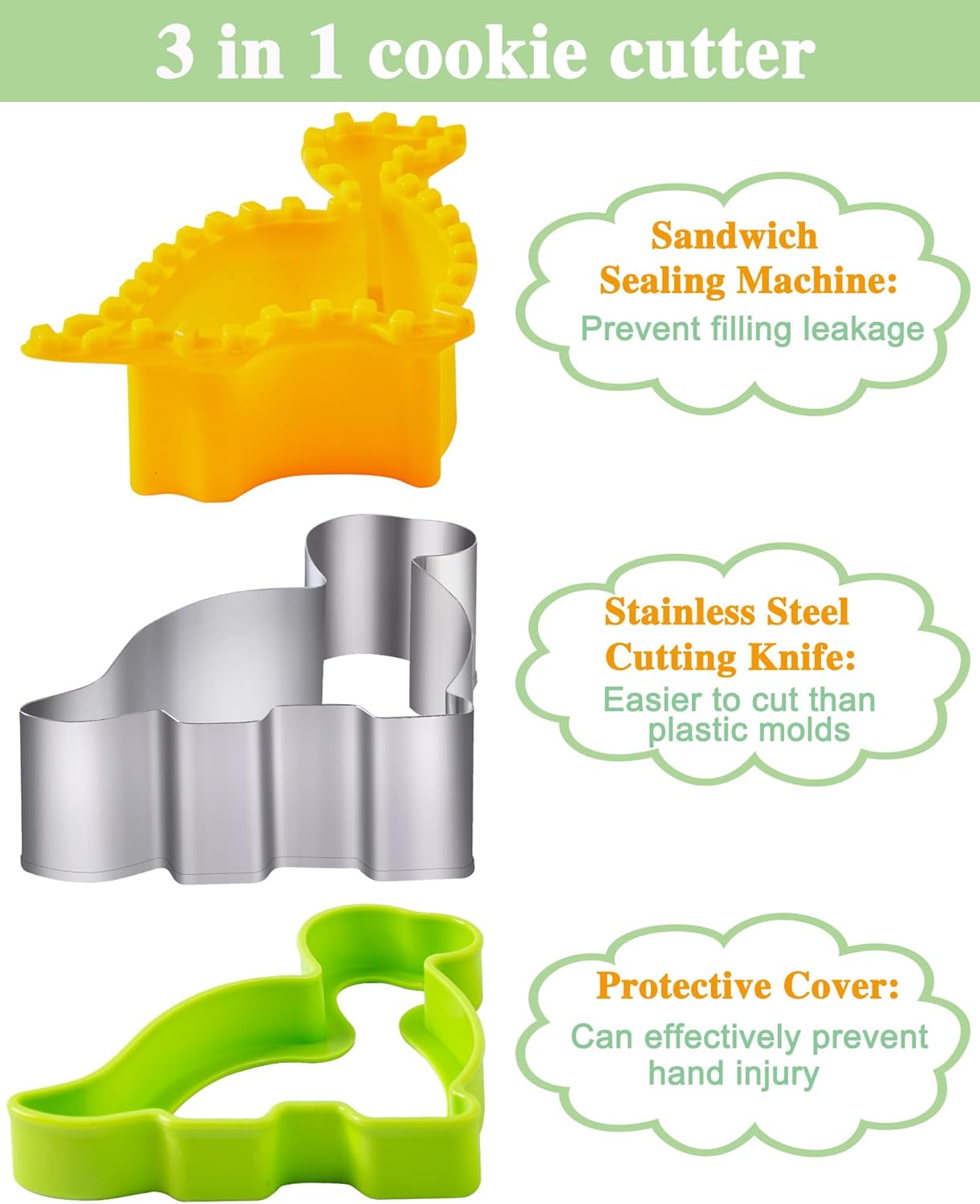 Sandwich Cutter for Kids 48 Pcs, Kimfead Cookie Cutters, Fruit Vegetable Cutter Shapes, Food Picks for Bento Box, Mouse Dinosaur Star Square Heart Shape