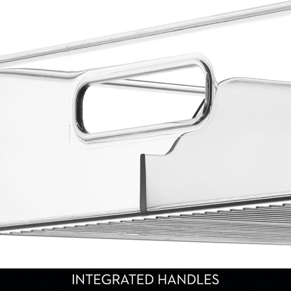 iDesign Divided Pantry Bin with Handles for Pantry, Refrigerator, or Freezer - Set of 3 - Clear