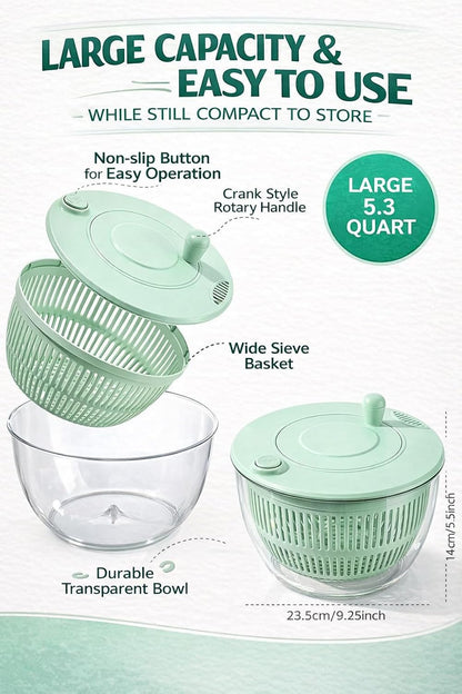 Salad Spinner 7‑Piece Multifunction Set – Lettuce Spinner, Vegetable Washer, Salad Chopper, Slicer, Shredder & Grater – Salad Bowl with Lid & All‑in‑One Kitchen Gadget for Easy Prep