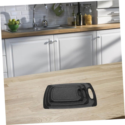 SOLUSTRE 3Pcs Hanging PP Cutting Board Set Non Slip Kitchen Chopping Mats for Food Preparation with Built Handle for Fruits Veggies present Occasion