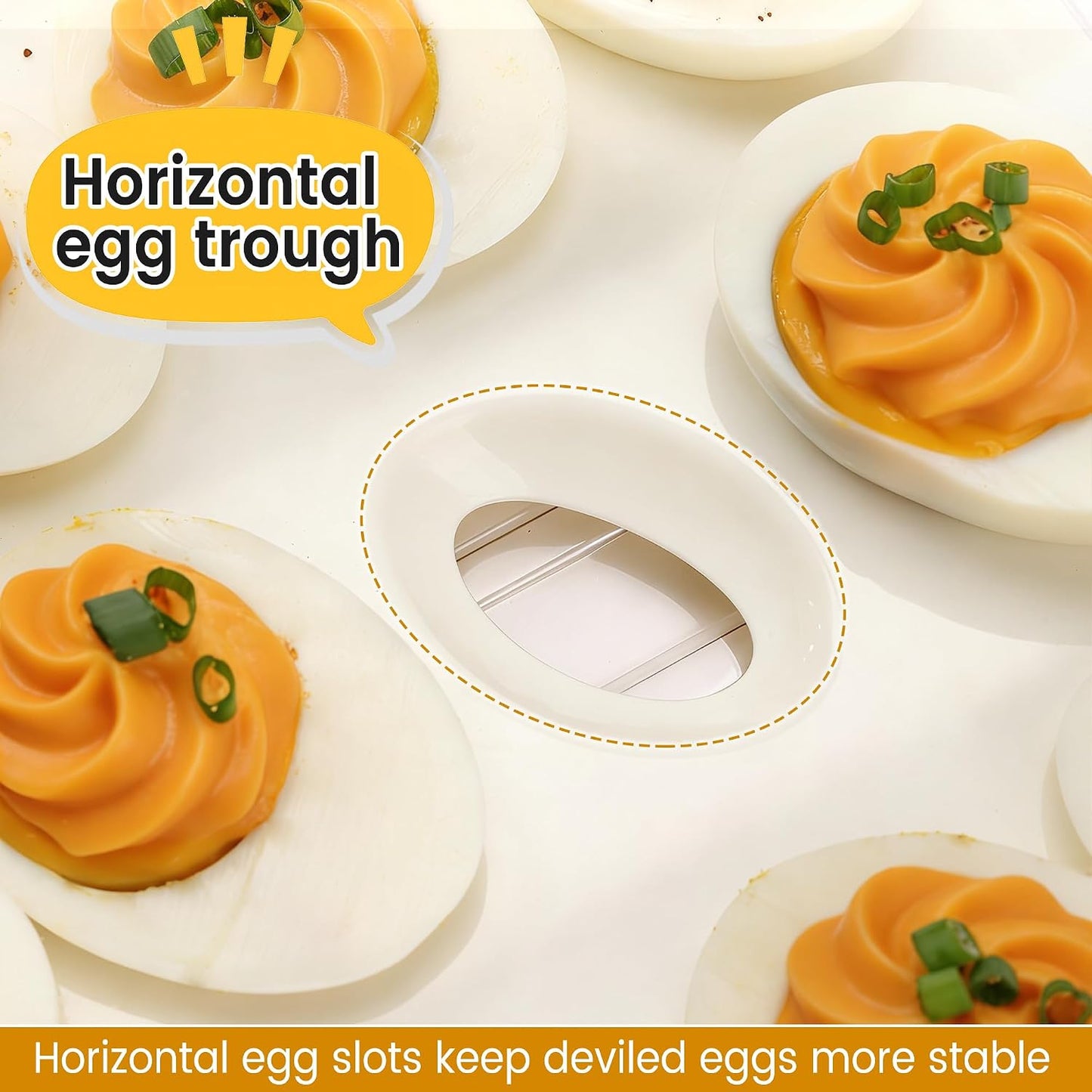 2-Layer Deviled Egg Containers with Lid, Plastic Deviled Egg Platter Tray Carrier with Handle for 40 Eggs, Clear Portable Stackable Egg Holder Storage for Fridge Party Picnic (2 layers)
