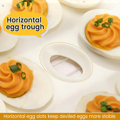 2-Layer Deviled Egg Containers with Lid, Plastic Deviled Egg Platter Tray Carrier with Handle for 40 Eggs, Clear Portable Stackable Egg Holder Storage for Fridge Party Picnic (2 layers)