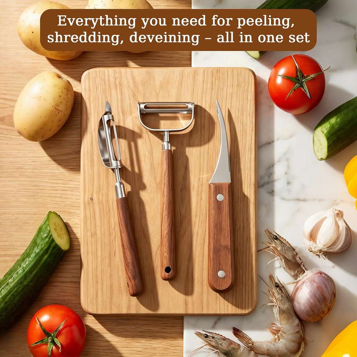 3 Pcs Fruit & Vegetable Peeler Set