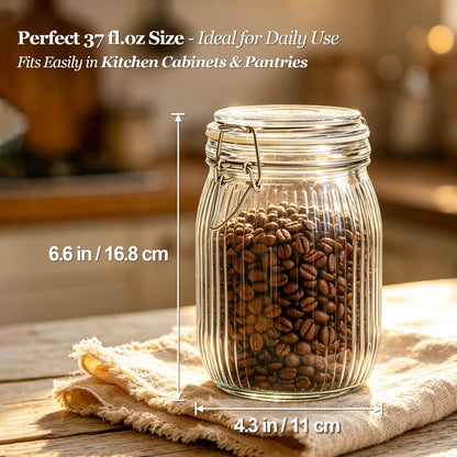 ComSaf Glass Pantry Jars with Airtight Lids 0.7 Gallon 2 Pack Wide Mouth | Flour sugar rice, Sourdough pickling, Pantry organization, Scoop included, Baking supplies, Bulk food storage, Large capacity