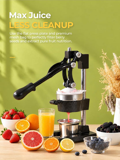 FOHERE Cast Iron Juicer Hand Press, Heavy Duty Citrus Orange Squeezer