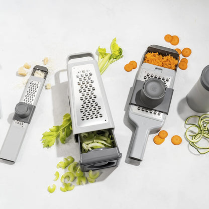 ZWILLING Z-Cut Multifunctional Grater, Mandoline, Faster Grating Technology, Zester, Rasp Grater, Slicer, Finger Guard, Grey