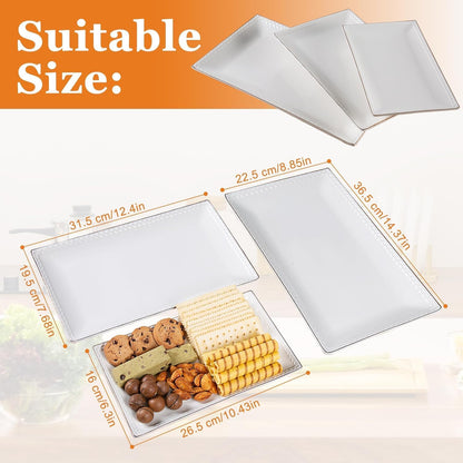 Kassel Ceramic Serving Platter Set | 14”/12”/10” Oval Serving Trays for Entertaining at Parties and Weddings | Oven Safe Large Serving Trays for Tacos, Steak, and Cake