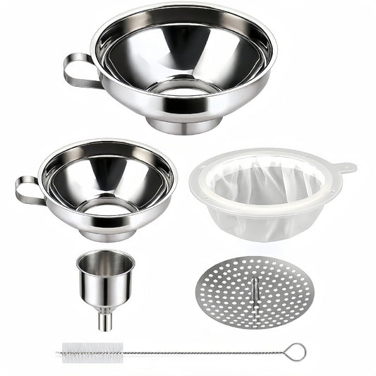 5 Pack Stainless Steel Canning Funnel for Filling Mason Jar