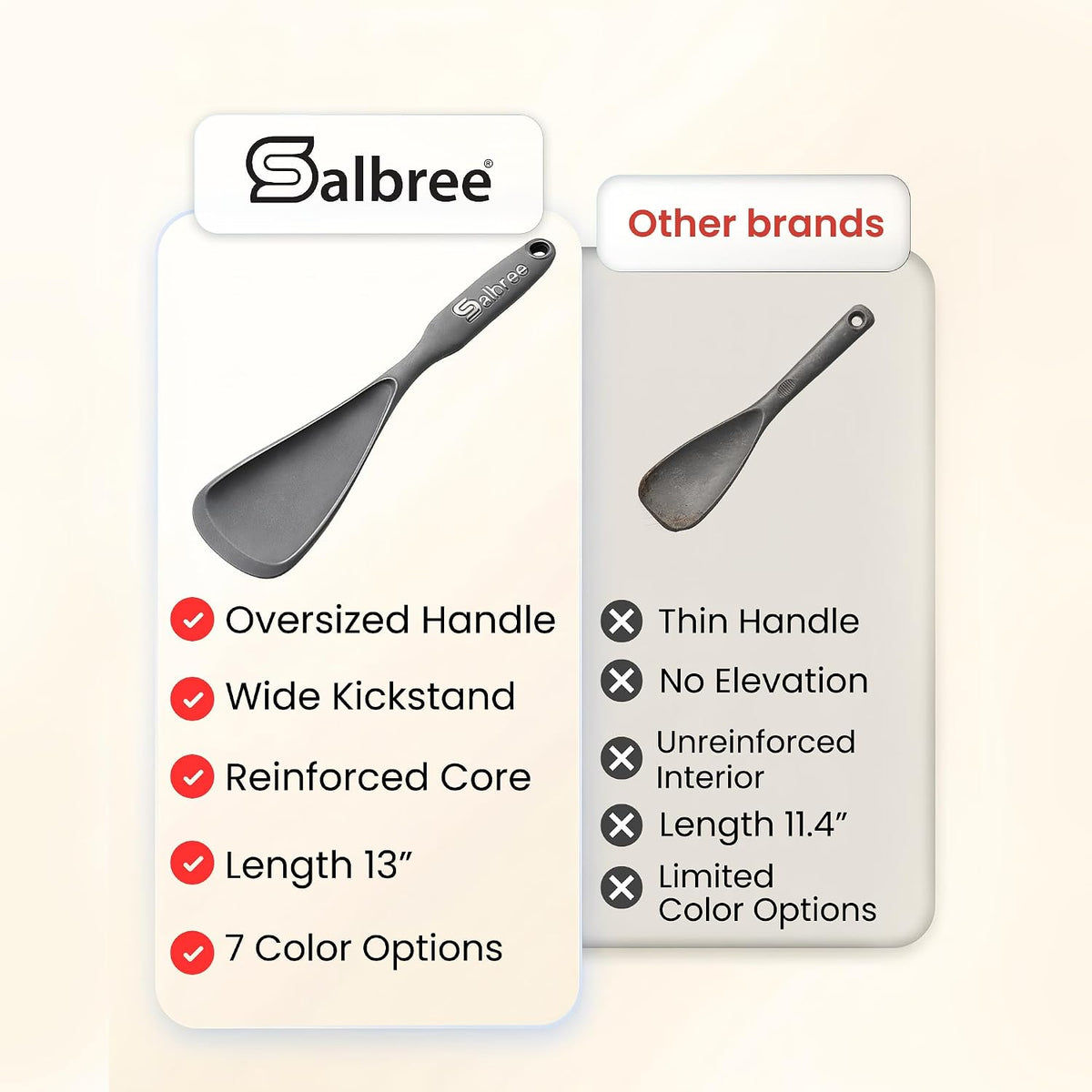 Salbree Seamless Silicone Spatula Spoon Multifunction Scoop Kitchen Spoon