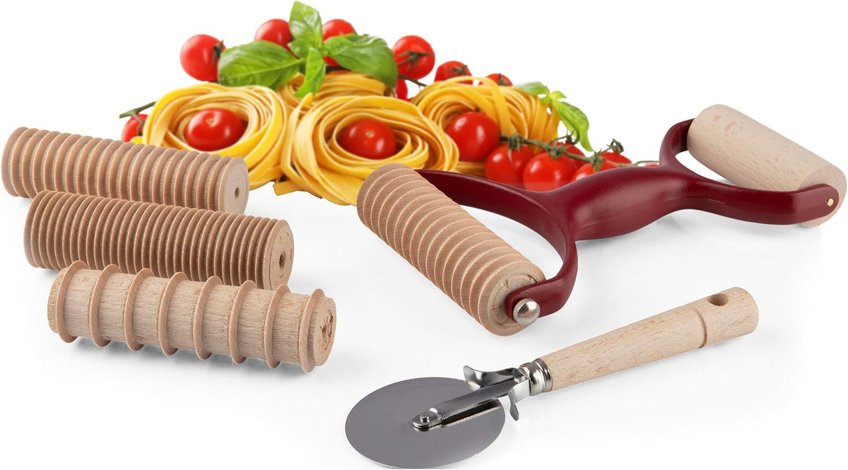 Pasta Drying Rack - Collapsible Spaghetti Holder with 8 Bars for Homemade Fresh Pasta - Wood Drying Rack for Spaghetti, Linguine, Fettucine, or Pappardelle - Kitchen Accessories by Classic Cuisine