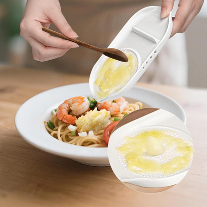 WhiteRhino 4 in 1 Ceramic Garlic Grater with Egg Cracker,Spoon Rest and Herb Stripper, Ginger Grater Plate for Grinding Wasabi Fruits Vegetables Ginger Garlic Cheese(6.76inx3.7in)