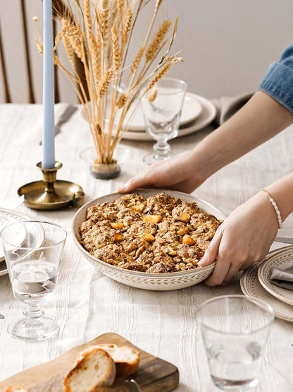 LE TAUCI Ceramic Serving Bowls Set of 2, Large Serving Dishes for Entertaining, 11.8 & 13.7 Inch Oval Serving platter, Salad Fruit Bowl, Pasta Bowls, Microwave & Dishwasher Safe - Arctic White