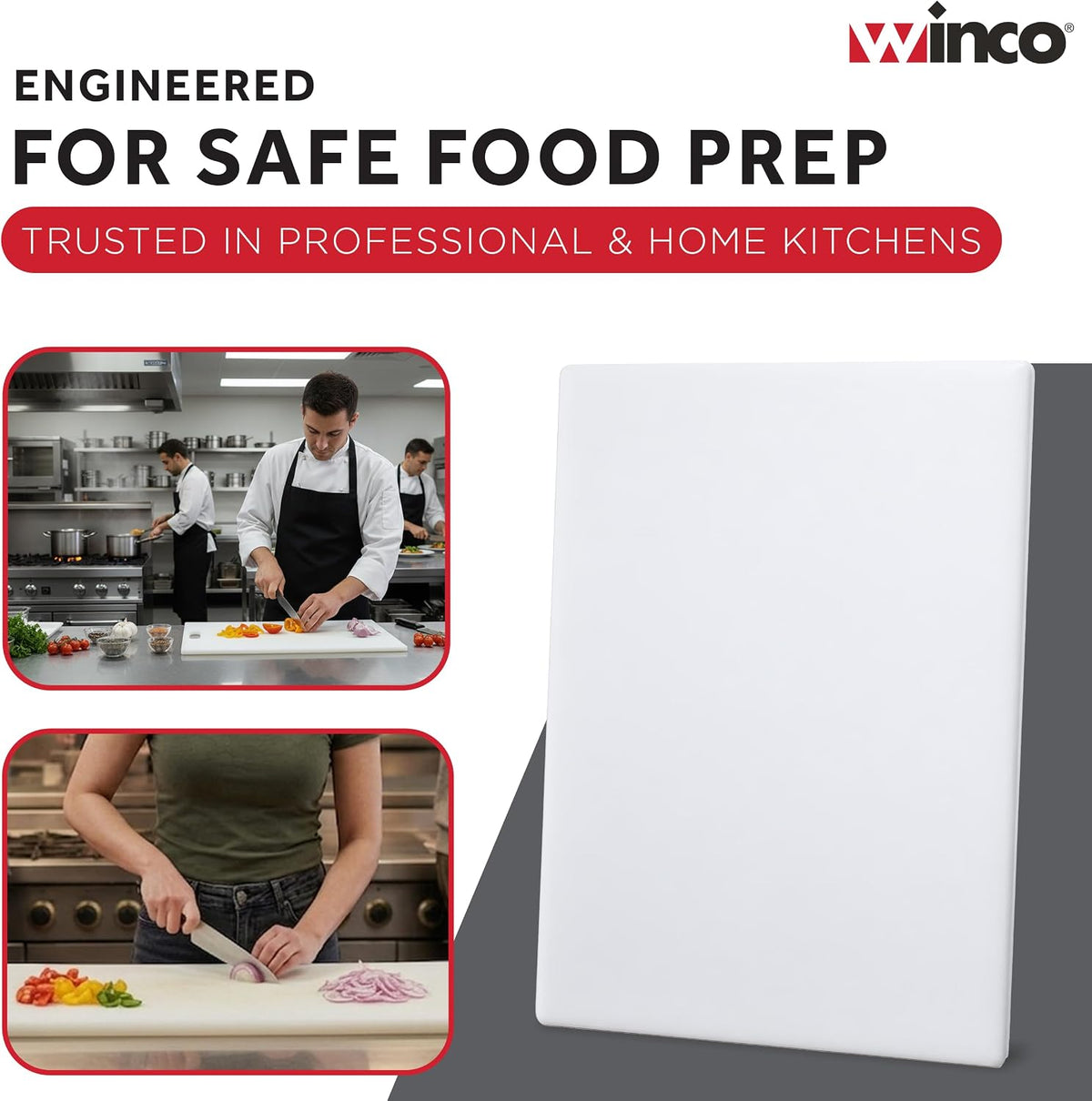 Winco CBWT-1830 Cutting Board, 18-Inch by 30-Inch by 1/2-Inch, White,Medium