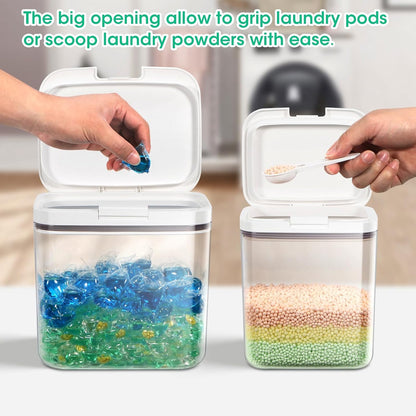 TBMAXS Versatile Storage Container Bin with Pop-up Lid & Scoop, Rice Flour Container Dog Cat Food Storage Container, Laundry Room Organization Household Essentials Kitchen Pantry Organizers